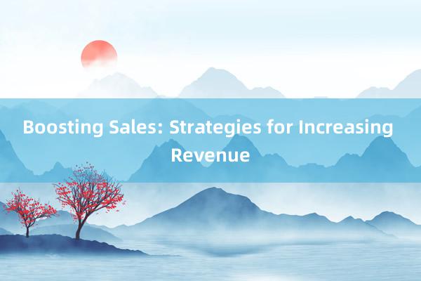 Boosting Sales: Strategies for Increasing Revenue